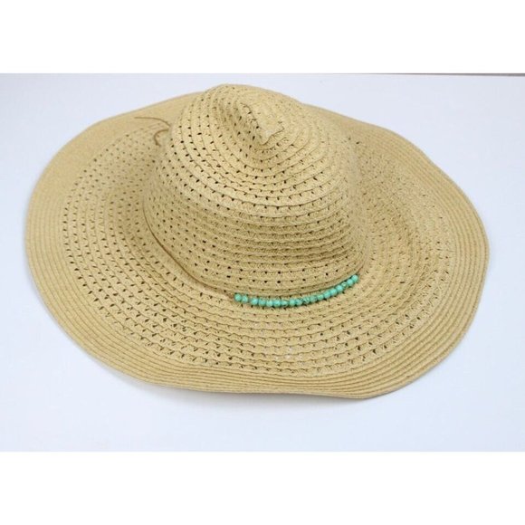 Big Sun Hat One Size Beige Solid Straw - Picture 1 of 7